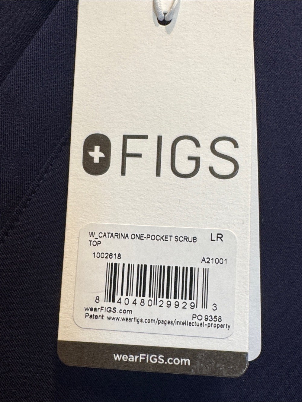 Figs Navy V-Neck Short Sleeve Medical Top - Picture 2 of 5